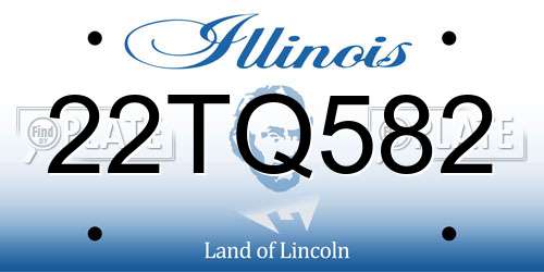 22TQ582 Illinois License Plate