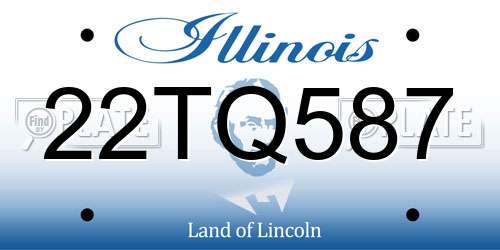 22TQ587 Illinois License Plate