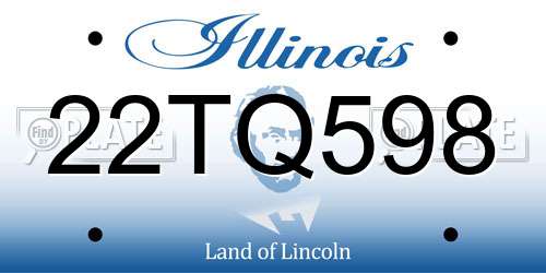22TQ598 Illinois License Plate