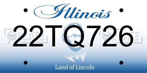 22TQ726 Illinois License Plate