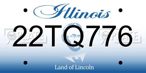 22TQ776 Illinois License Plate