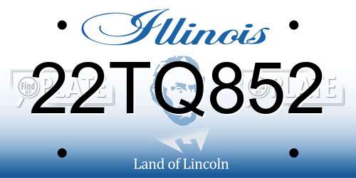 22TQ852 Illinois License Plate