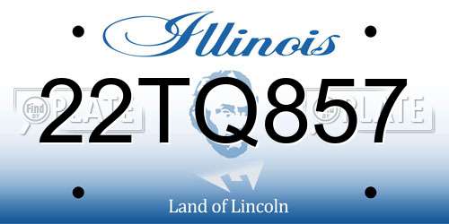 22TQ857 Illinois License Plate