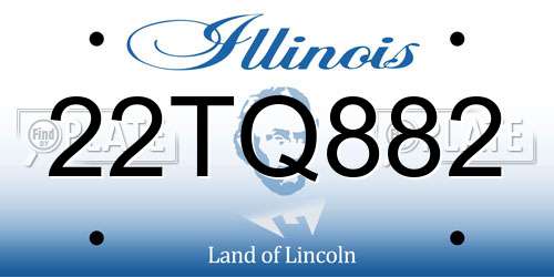 22TQ882 Illinois License Plate