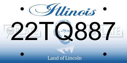 22TQ887 Illinois License Plate