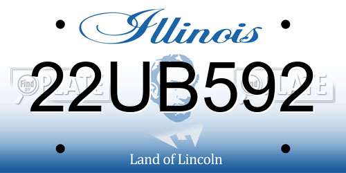 22UB592 Illinois License Plate