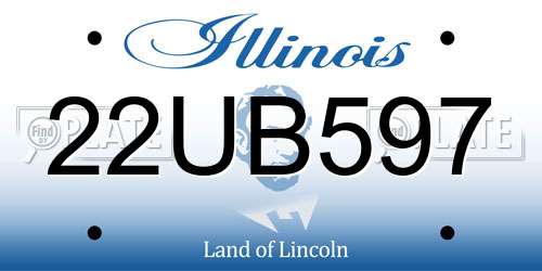 22UB597 Illinois License Plate