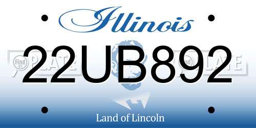 22UB892 Illinois License Plate