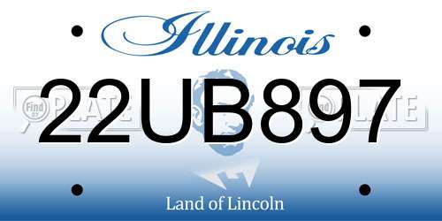 22UB897 Illinois License Plate