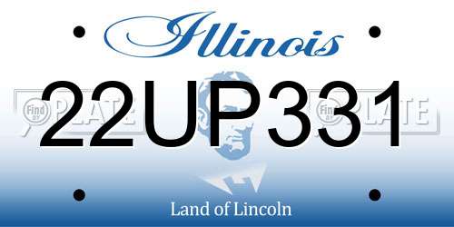 22UP331 Illinois License Plate