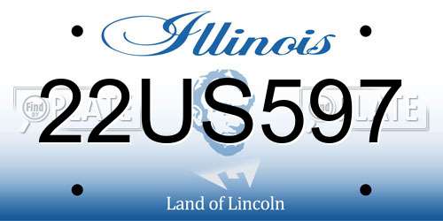 22US597 Illinois License Plate