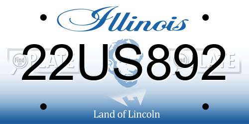 22US892 Illinois License Plate