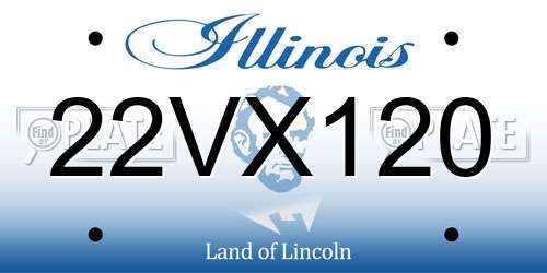 22VX120 Illinois License Plate