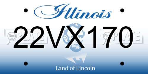 22VX170 Illinois License Plate