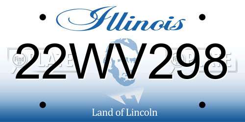 22WV298 Illinois License Plate