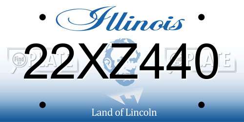 22XZ440 Illinois License Plate