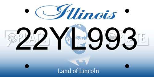 22YL993 Illinois License Plate