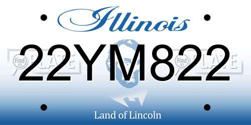 22YM822 Illinois License Plate