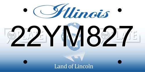 22YM827 Illinois License Plate