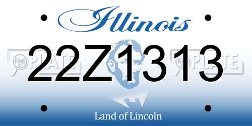 22Z1313 Illinois License Plate