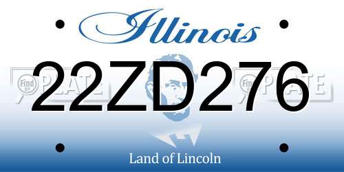 22ZD276 Illinois License Plate