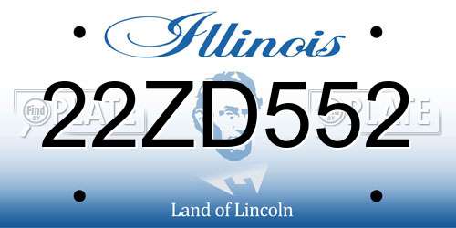 22ZD552 Illinois License Plate