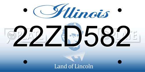 22ZD582 Illinois License Plate