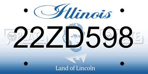 22ZD598 Illinois License Plate
