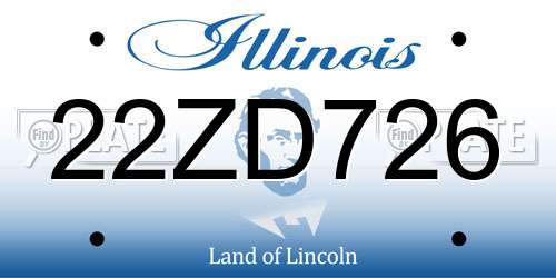 22ZD726 Illinois License Plate