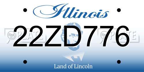 22ZD776 Illinois License Plate