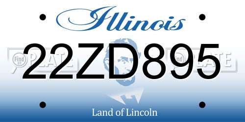 22ZD895 Illinois License Plate