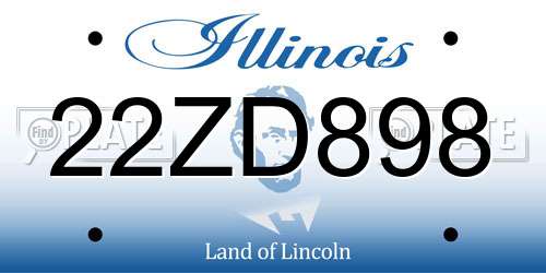 22ZD898 Illinois License Plate