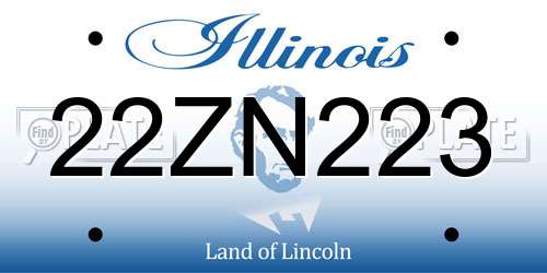 22ZN223 Illinois License Plate