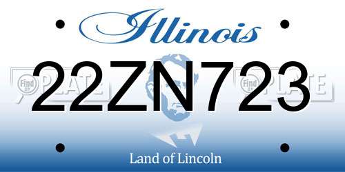 22ZN723 Illinois License Plate