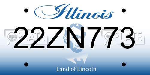 22ZN773 Illinois License Plate