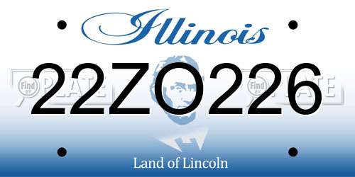 22ZO226 Illinois License Plate