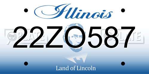 22ZO587 Illinois License Plate