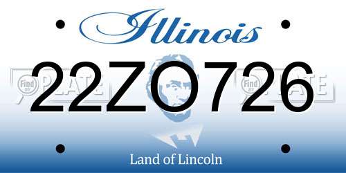 22ZO726 Illinois License Plate