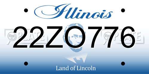 22ZO776 Illinois License Plate