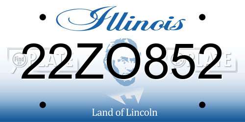 22ZO852 Illinois License Plate