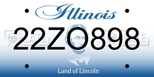 22ZO898 Illinois License Plate