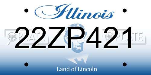 22ZP421 Illinois License Plate