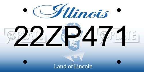 22ZP471 Illinois License Plate
