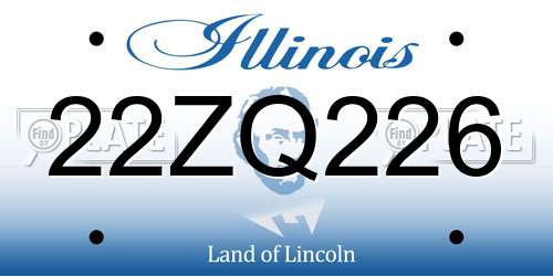 22ZQ226 Illinois License Plate