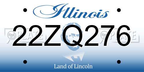 22ZQ276 Illinois License Plate