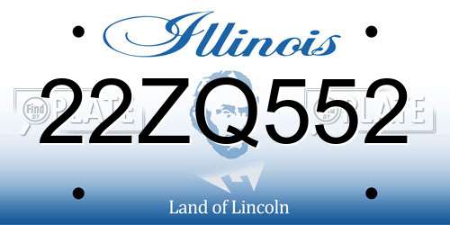 22ZQ552 Illinois License Plate