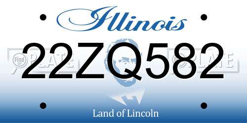 22ZQ582 Illinois License Plate