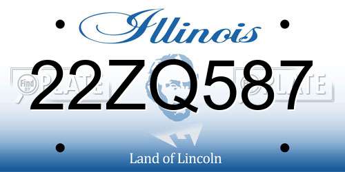 22ZQ587 Illinois License Plate