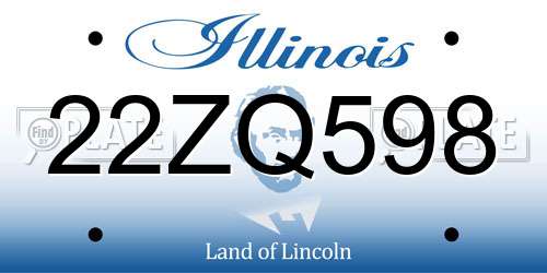 22ZQ598 Illinois License Plate