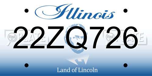 22ZQ726 Illinois License Plate